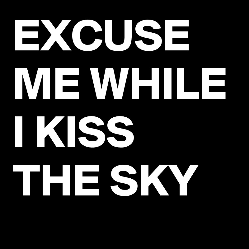 EXCUSE ME WHILE I KISS THE SKY