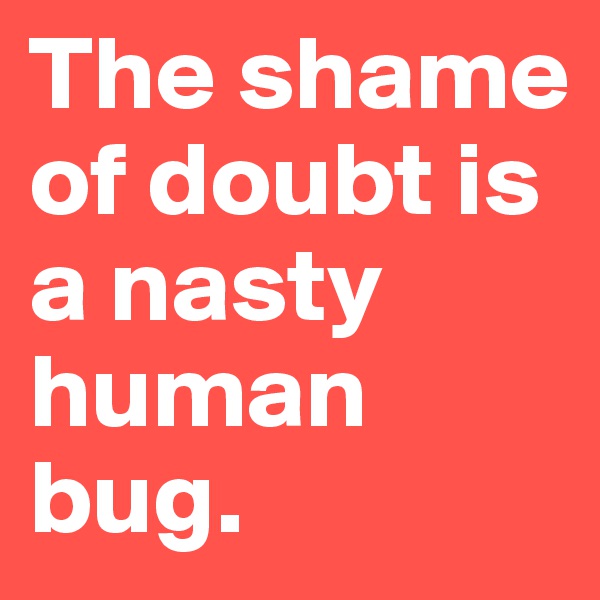 The shame of doubt is a nasty human bug.