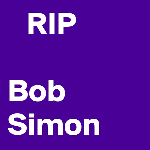    RIP

Bob Simon