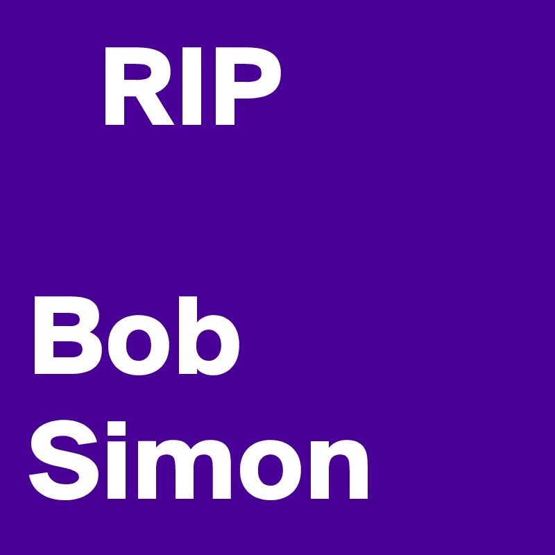    RIP

Bob Simon