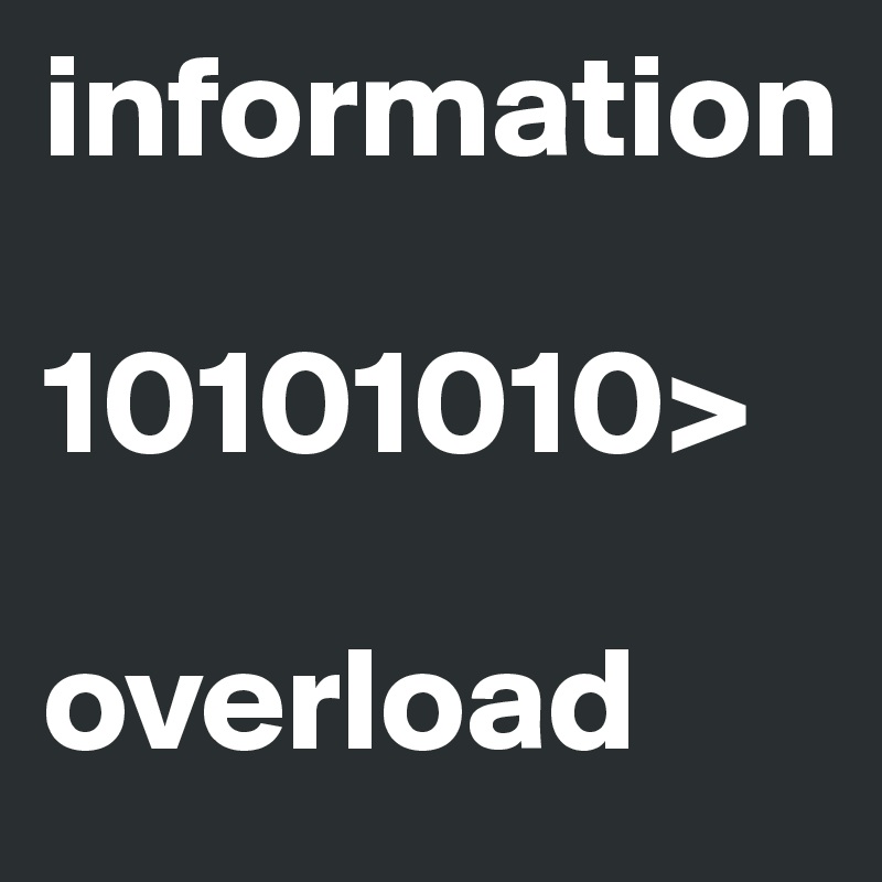 information 

10101010>

overload