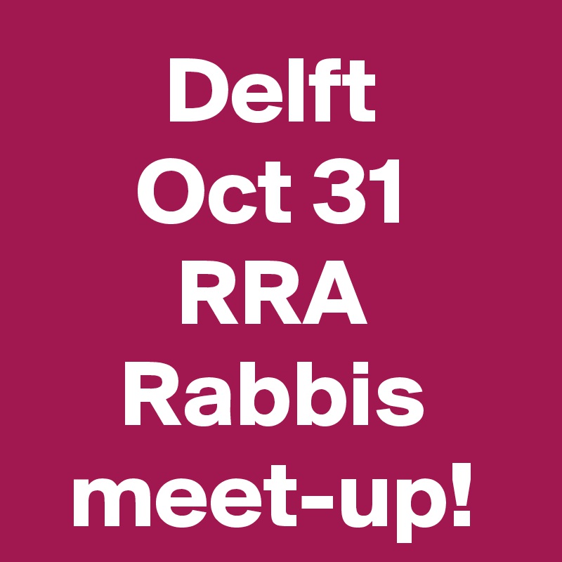Delft
Oct 31
RRA Rabbis meet-up!