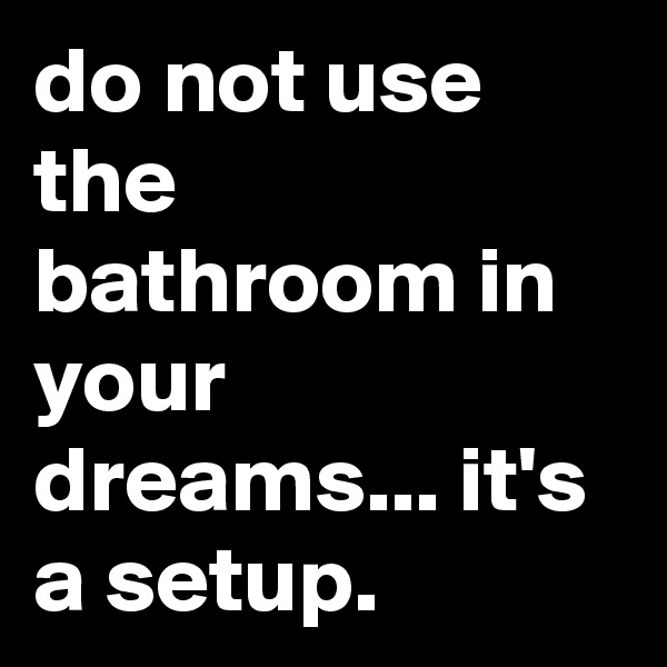 do not use the bathroom in your dreams... it's a setup.