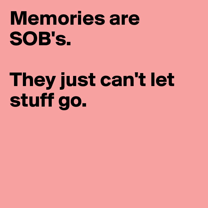Memories are SOB's. 

They just can't let stuff go.



