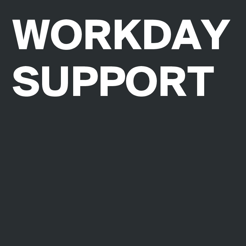 WORKDAY SUPPORT