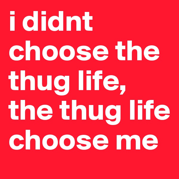 i didnt choose the thug life, the thug life choose me