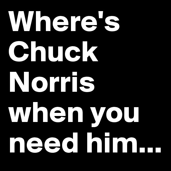 Where's Chuck Norris when you need him...