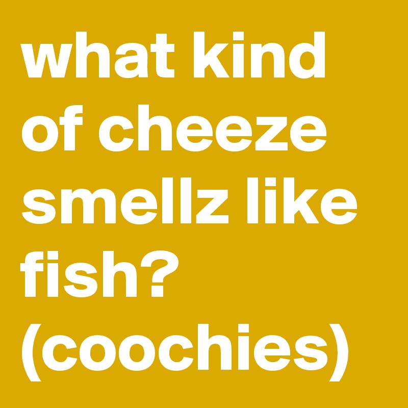 what kind of cheeze smellz like fish? 
(coochies)