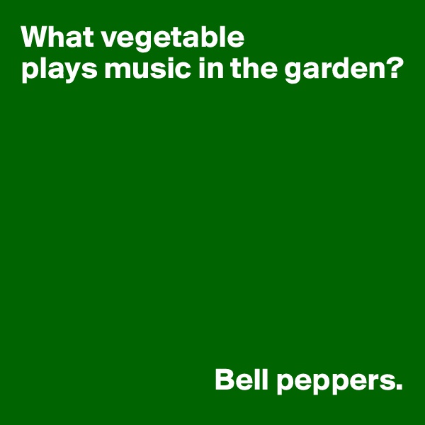 What vegetable
plays music in the garden?









                               Bell peppers.