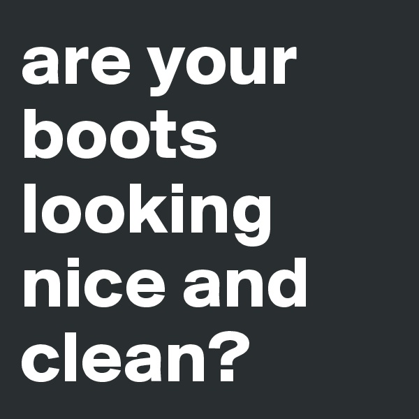 are your boots looking nice and clean?