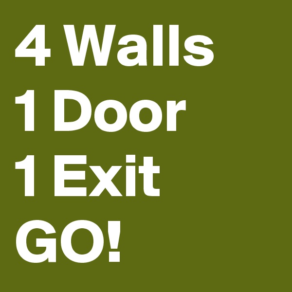 4 Walls
1 Door
1 Exit
GO!