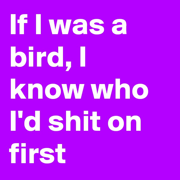 If I was a bird, I know who I'd shit on first