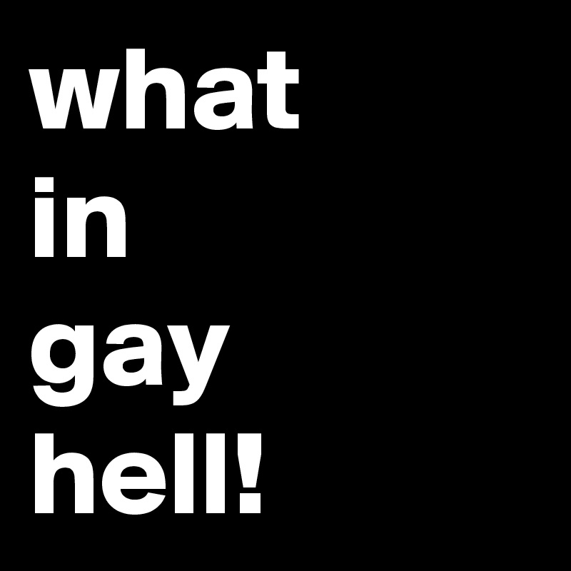what
in
gay
hell!