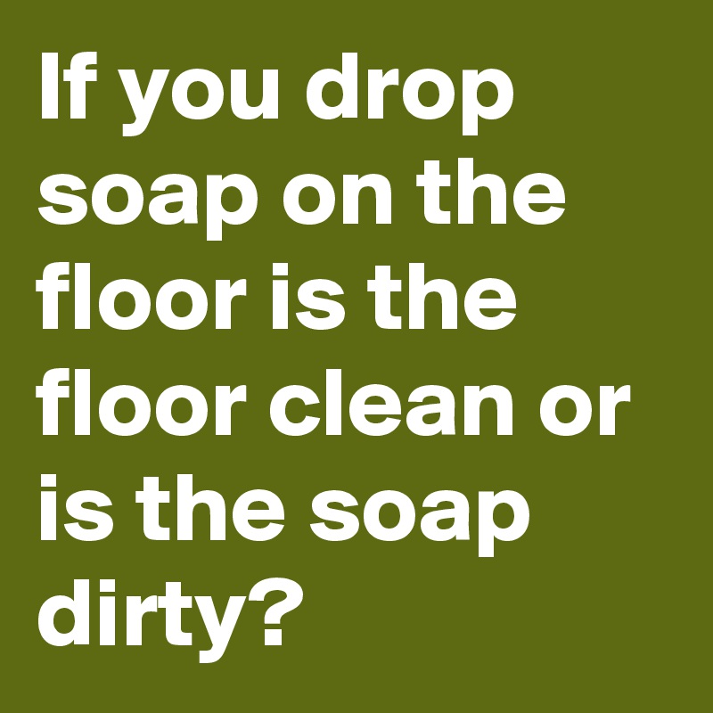 If you drop soap on the floor is the floor clean or is the soap dirty? 