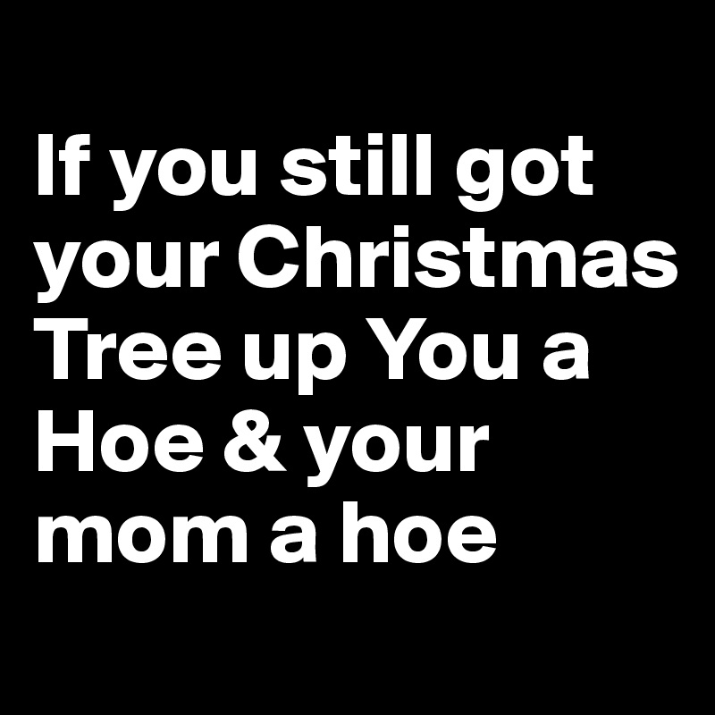 If You Still Got Your Christmas Tree Up You A Hoe And Your Mom A Hoe Post By Nunu1020 On Boldomatic 