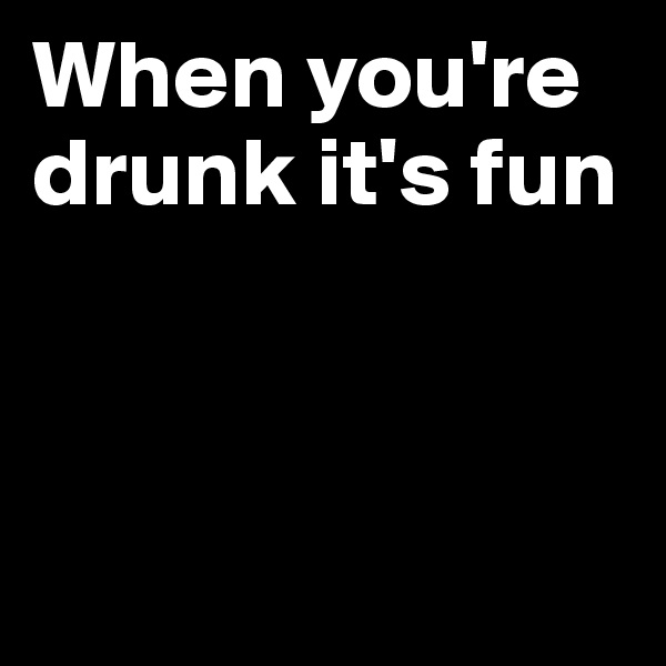 When you're drunk it's fun



