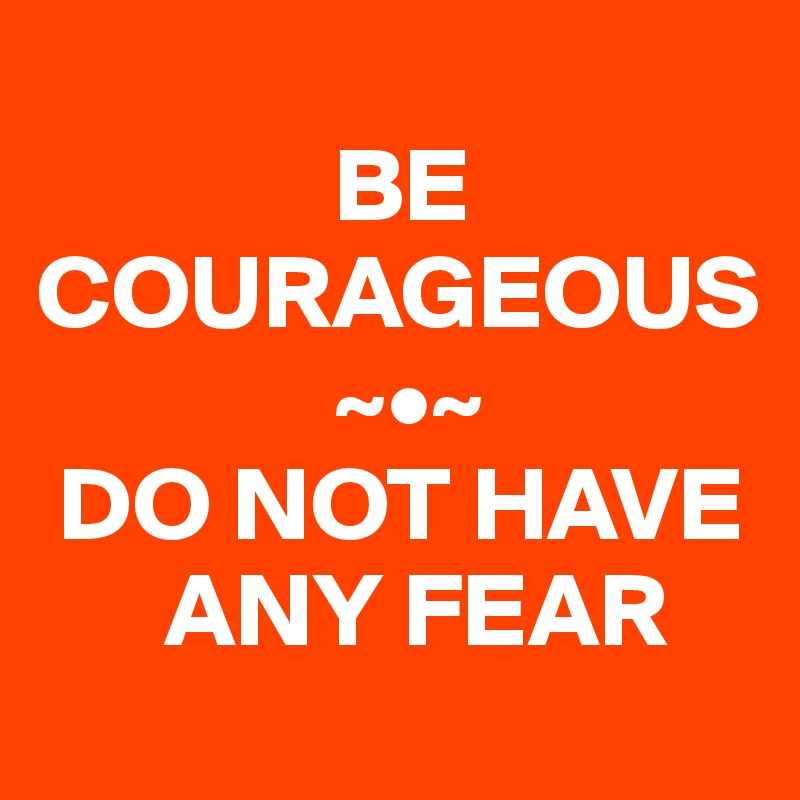 
              BE COURAGEOUS
              ~•~
 DO NOT HAVE 
      ANY FEAR