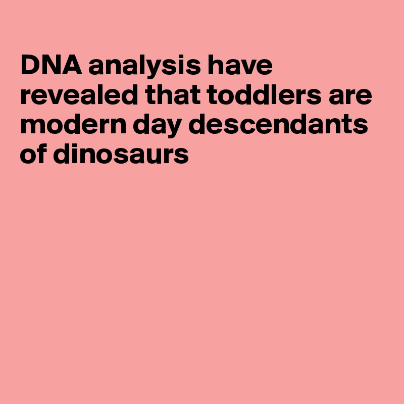 
DNA analysis have revealed that toddlers are modern day descendants of dinosaurs






