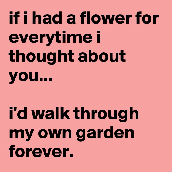 if i had a flower for everytime i thought about you...

i'd walk through my own garden forever.