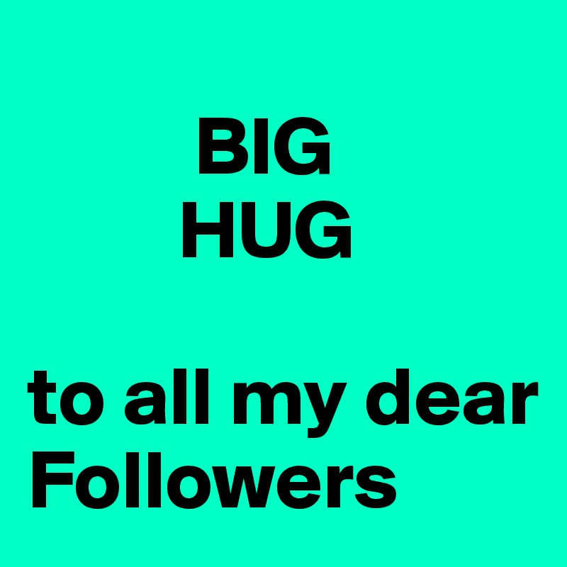           
          BIG
         HUG

to all my dear Followers 