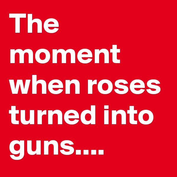 The moment when roses turned into guns....