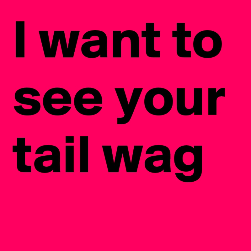 I want to see your tail wag