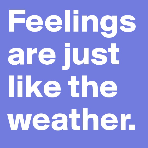Feelings are just like the weather.