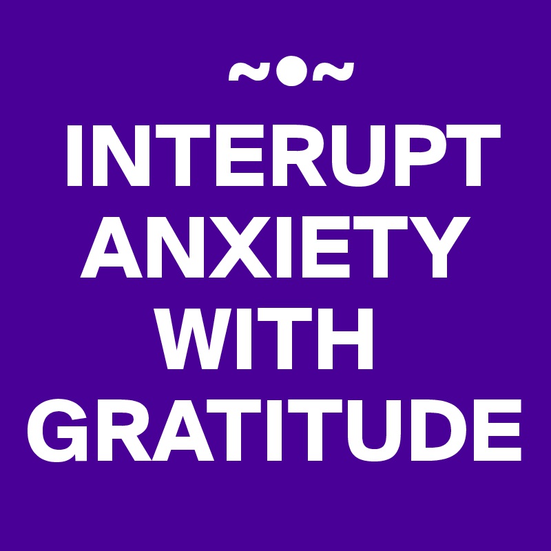            ~•~
  INTERUPT   
   ANXIETY 
       WITH GRATITUDE