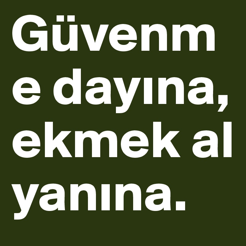 Güvenme dayina, ekmek al yanina. 