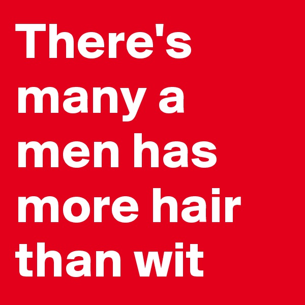 There's many a men has more hair than wit