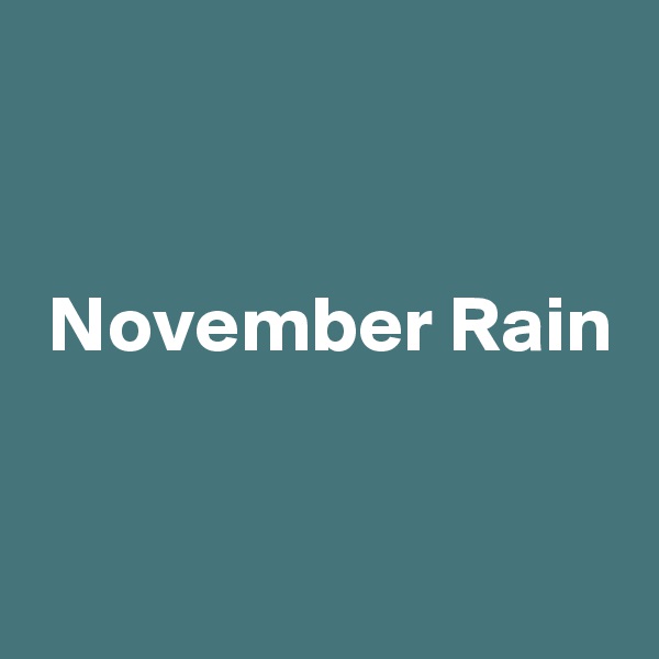 


 November Rain


