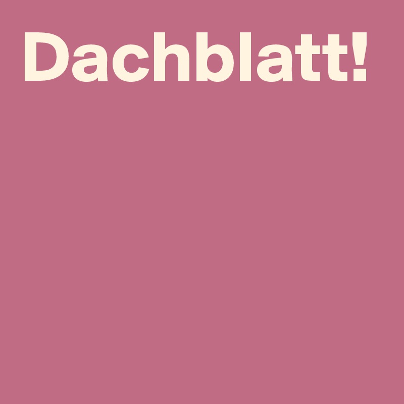 Dachblatt!