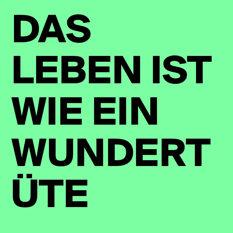 DAS LEBEN IST WIE EIN WUNDERTÜTE