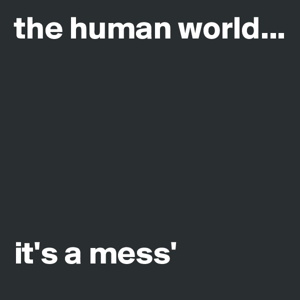 the human world...






it's a mess'