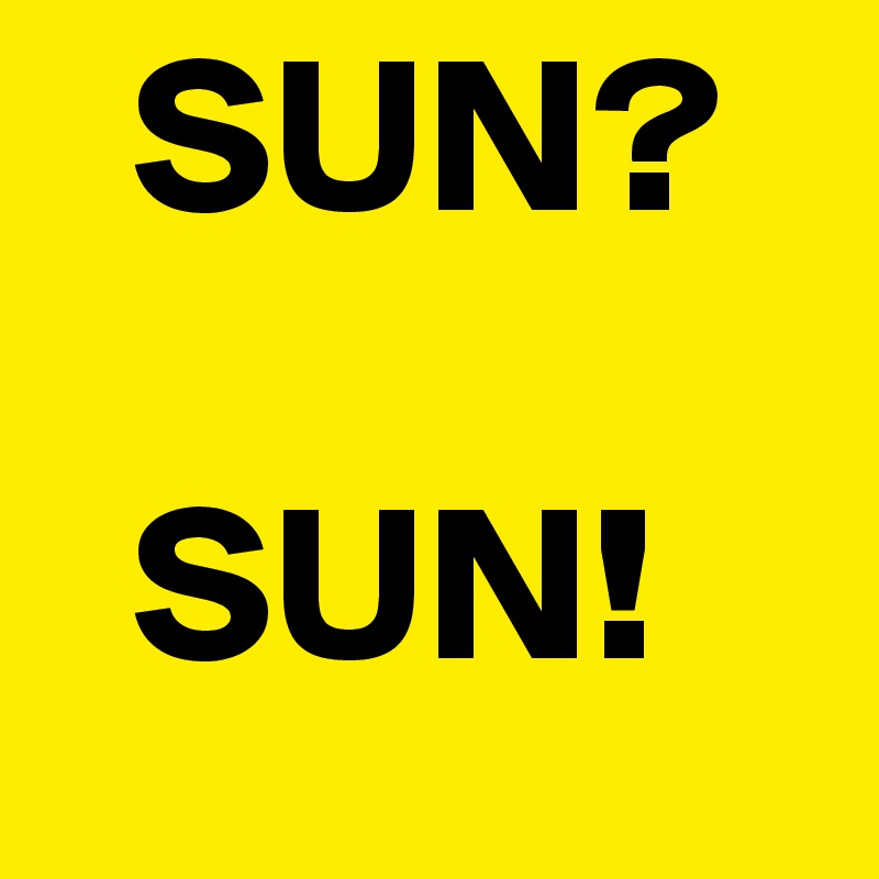   SUN?

  SUN!