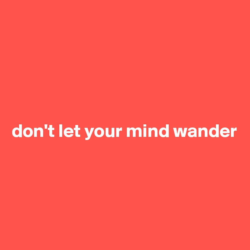 





don't let your mind wander




