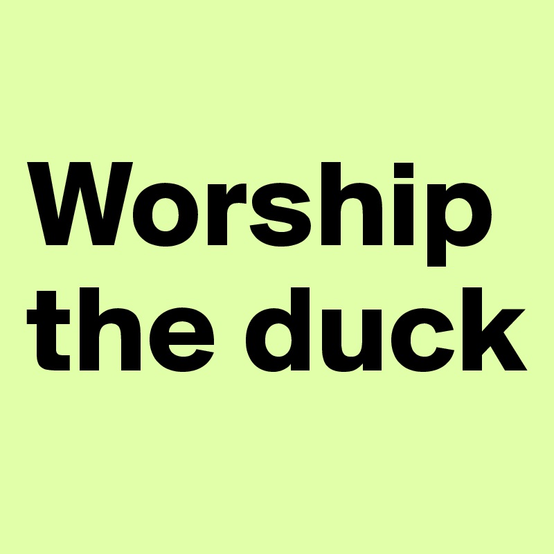 
Worship the duck