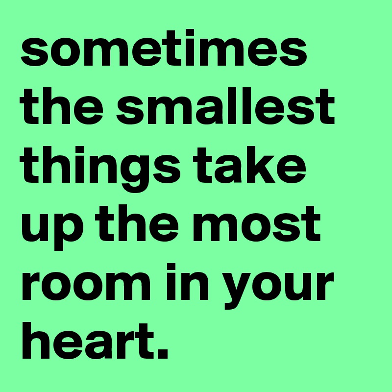 sometimes the smallest things take up the most room in your heart.