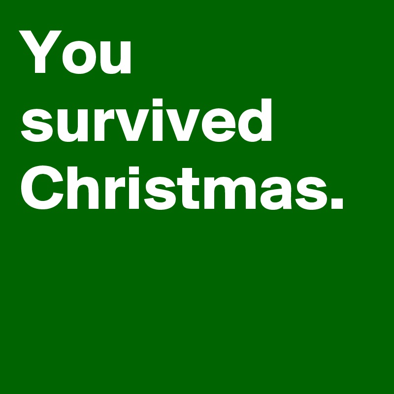 You survived Christmas. 