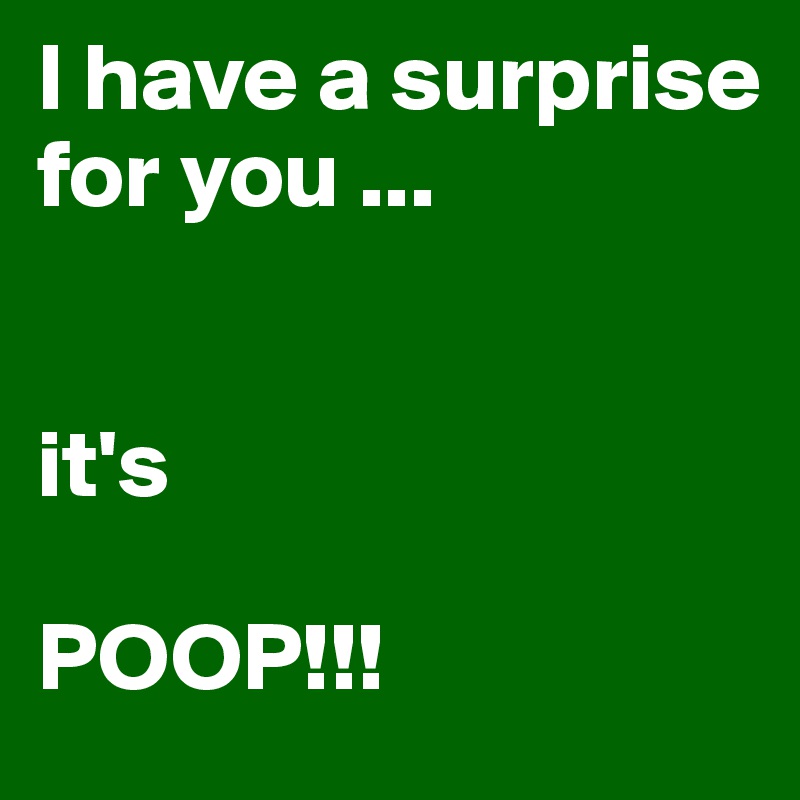 I have a surprise for you ...


it's

POOP!!!