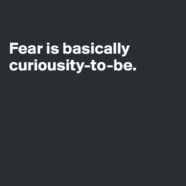 

Fear is basically curiousity-to-be. 





