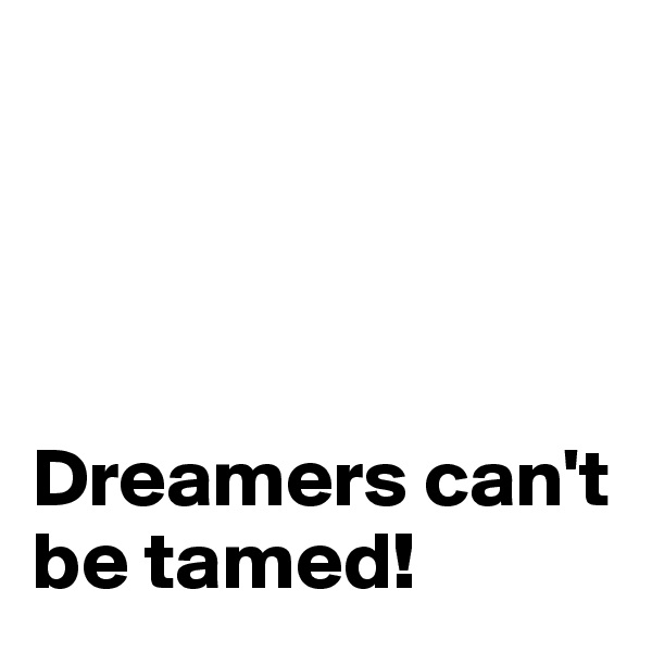 




Dreamers can't be tamed!