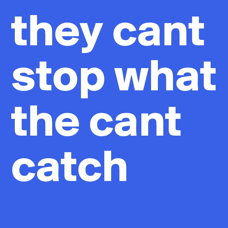 they cant stop what the cant catch