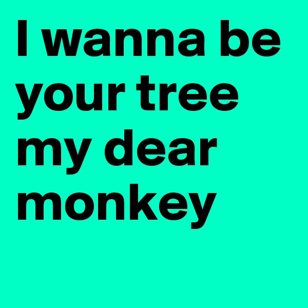 I wanna be your tree my dear monkey 
