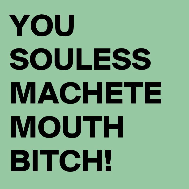 YOU SOULESS MACHETE MOUTH BITCH!