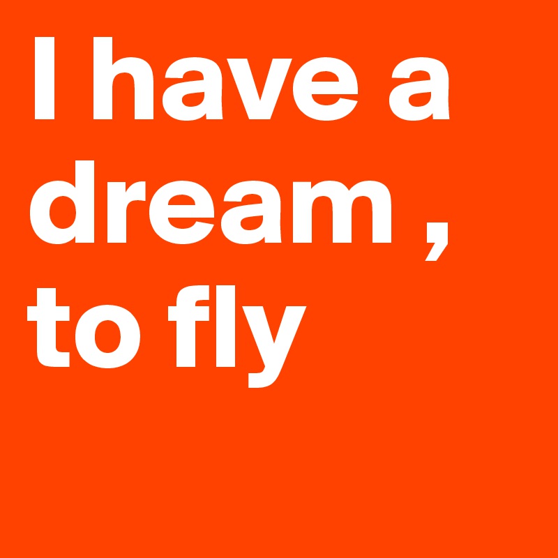 I have a dream , to fly
