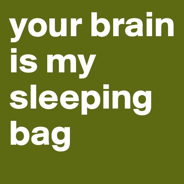 your brain is my sleeping bag