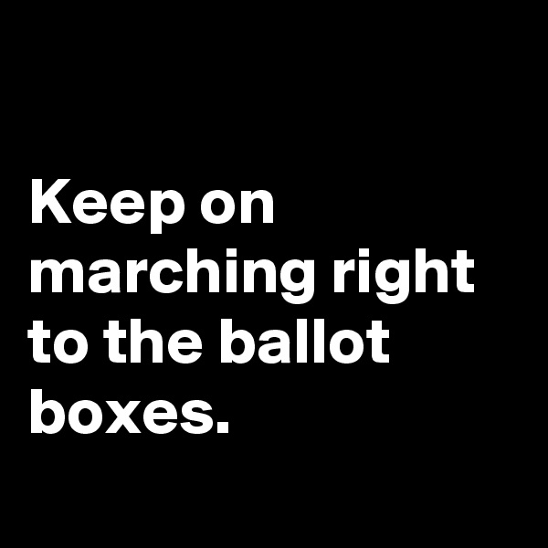 

Keep on marching right to the ballot boxes.
