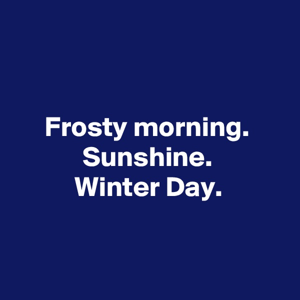 


Frosty morning.
Sunshine.
Winter Day.



