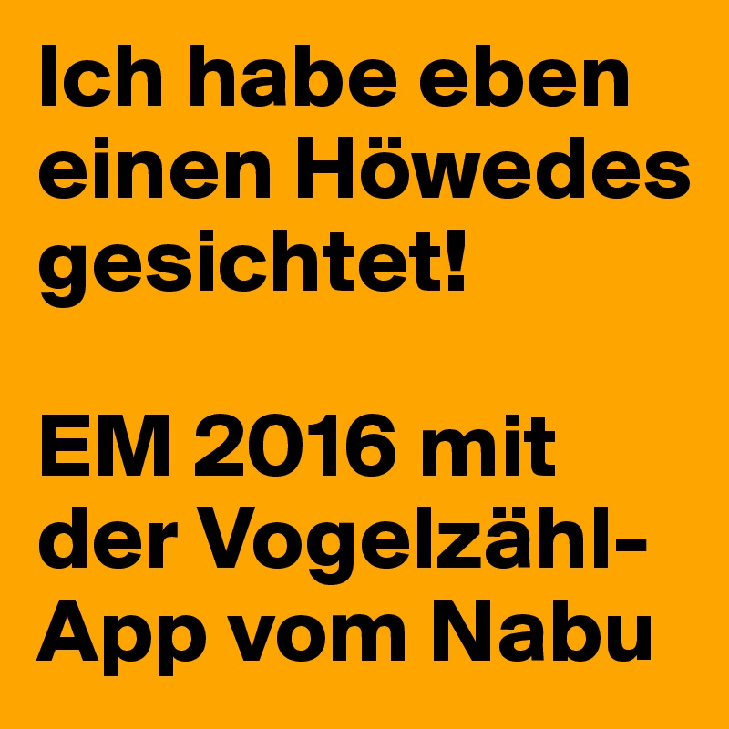 Ich habe eben einen Höwedes gesichtet!

EM 2016 mit der Vogelzähl-App vom Nabu